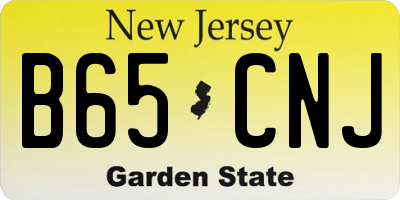 NJ license plate B65CNJ