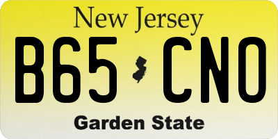 NJ license plate B65CNO