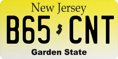 NJ license plate B65CNT
