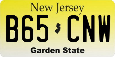 NJ license plate B65CNW