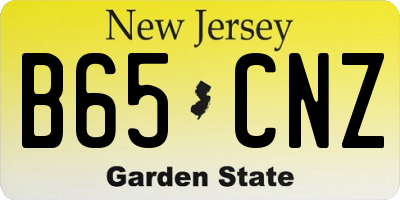 NJ license plate B65CNZ