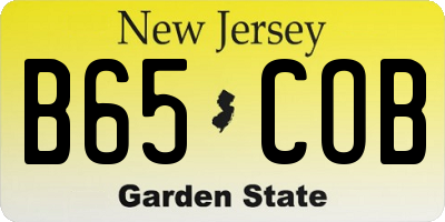 NJ license plate B65COB