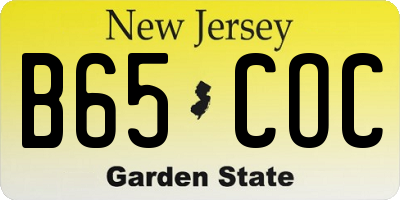 NJ license plate B65COC