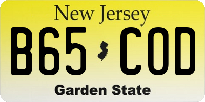 NJ license plate B65COD