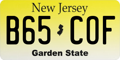 NJ license plate B65COF