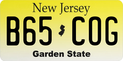 NJ license plate B65COG