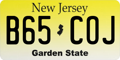 NJ license plate B65COJ