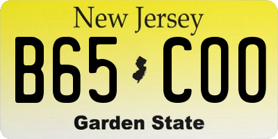 NJ license plate B65COO