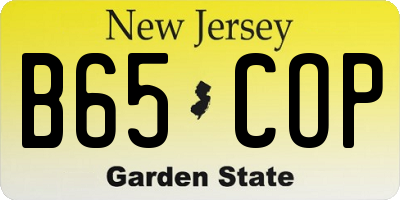 NJ license plate B65COP