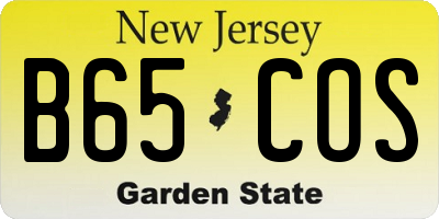 NJ license plate B65COS