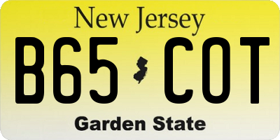 NJ license plate B65COT