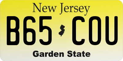 NJ license plate B65COU