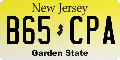 NJ license plate B65CPA