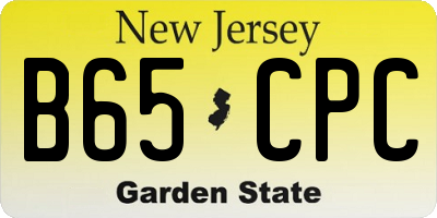 NJ license plate B65CPC
