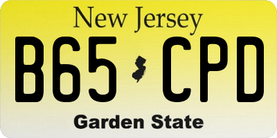 NJ license plate B65CPD
