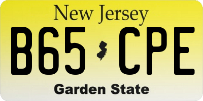 NJ license plate B65CPE