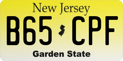 NJ license plate B65CPF