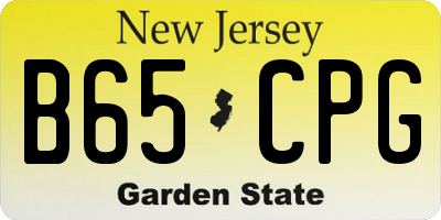 NJ license plate B65CPG
