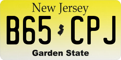 NJ license plate B65CPJ
