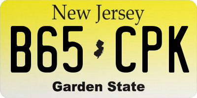 NJ license plate B65CPK