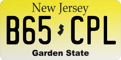 NJ license plate B65CPL