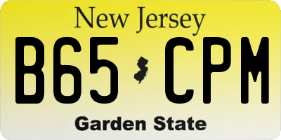 NJ license plate B65CPM
