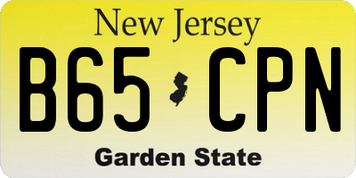 NJ license plate B65CPN