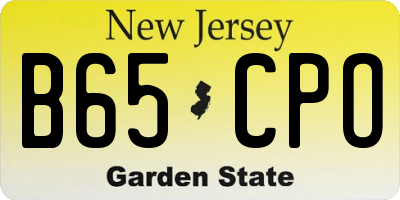 NJ license plate B65CPO