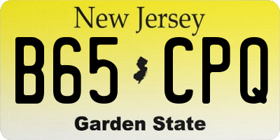 NJ license plate B65CPQ