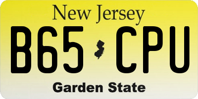 NJ license plate B65CPU