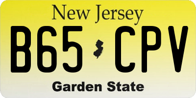 NJ license plate B65CPV