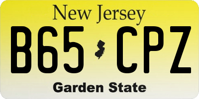 NJ license plate B65CPZ