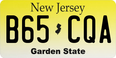 NJ license plate B65CQA