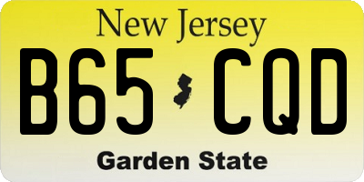 NJ license plate B65CQD