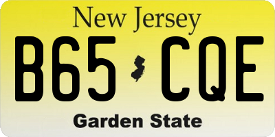 NJ license plate B65CQE
