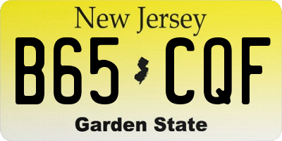 NJ license plate B65CQF