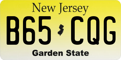 NJ license plate B65CQG