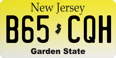 NJ license plate B65CQH