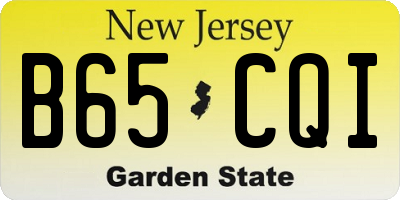 NJ license plate B65CQI