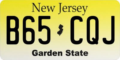 NJ license plate B65CQJ