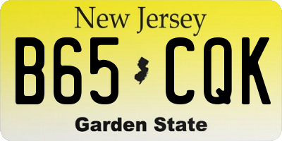 NJ license plate B65CQK