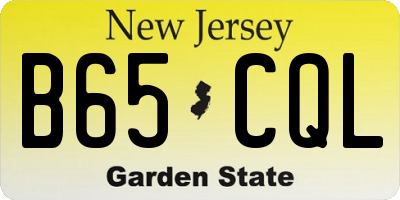 NJ license plate B65CQL