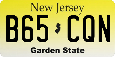 NJ license plate B65CQN