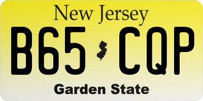 NJ license plate B65CQP