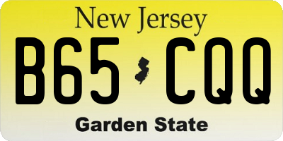 NJ license plate B65CQQ