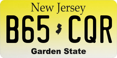 NJ license plate B65CQR