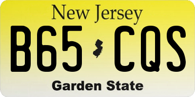NJ license plate B65CQS