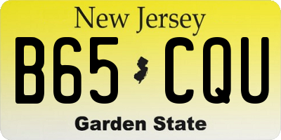 NJ license plate B65CQU