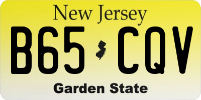 NJ license plate B65CQV