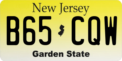 NJ license plate B65CQW